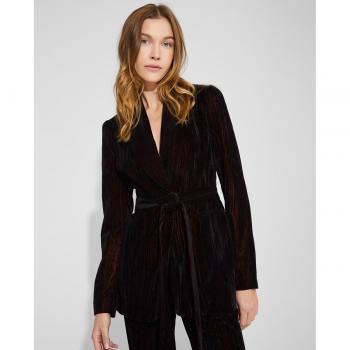 Blazer de mujer aterciopelada con hombreras