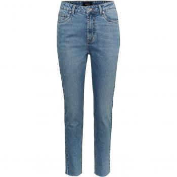 Vero Moda Women's High Waisted Straight Leg Jeans - Light Blue Denim