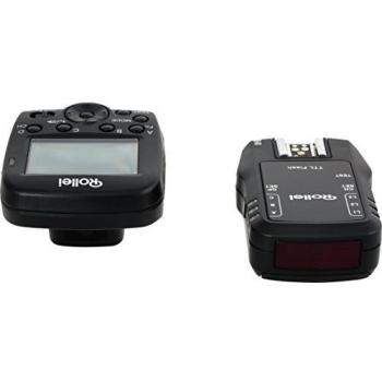 Rollei Wireless Flash Unit Trigger Set - Transmisor de disparador de flash por radio profesional, compatible con las cámaras Canon y Nikon, color negro
