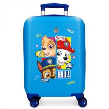 Maleta Correpasillos Rígida ABS Patrulla Canina Be Happy Azul 50 cm con Cierre de Combinación y 4 Ruedas Dobles