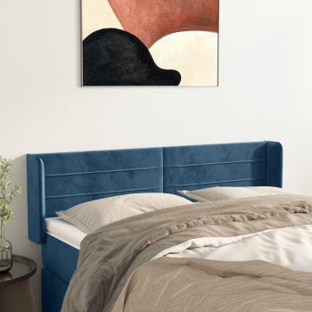 Cabecero de terciopelo azul oscuro 147x16x78/88 cm vidaXL
