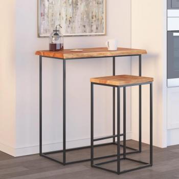 Tablero Cuadrado de Madera Maciza de Acacia con Borde Vivo 60x60x2,5 cm