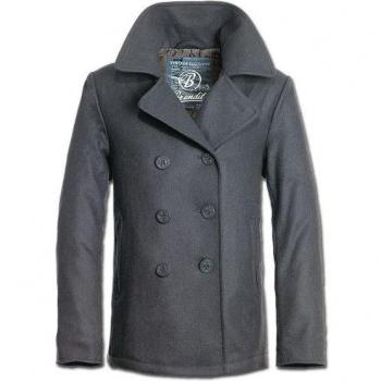 Chaqueta de uniforme Brandit Pea Gris - Abrigo estilo militar para hombre