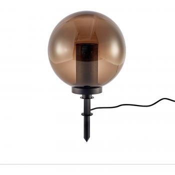 Lámpara globo decorativa Lindby Kibara, Ø 40 cm, moderna en gris, hecha de plástico, con 1 llama E27