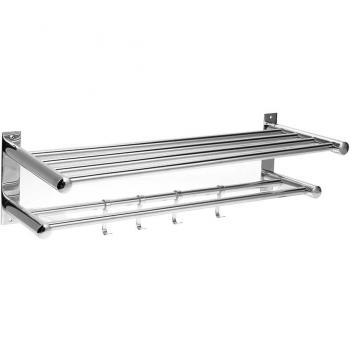 Amazingdeal365 Estante de Toallas de baño de Acero inoxidable de la pared con 4 Ganchos