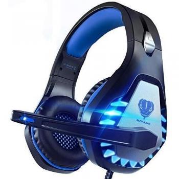 Pacrate Gaming Headset for Xbox One, PS4,PS5,Xbox Series X,PC, Mac, Nintendo, Laptop with Noise Cancelling Mic - Wired Headset - Soft Memory Over Ear PS4 Headset with LED Light for Child, Men, Women