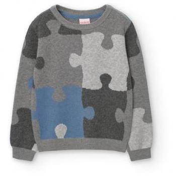 Boboli Jersey de niño estampado con cuello redondo