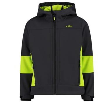 Cmp Kids Softshell Jacket with Fixed Hood - Gray (Size 128)