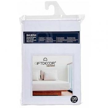 Sábana Bajera Blanco 135 cm Suave y Cómoda (12 Unidades)