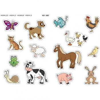 APLI Kids 12825 Bolsa de gomets maxi animales, 4 hojas A5