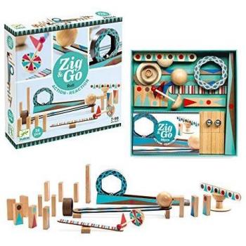 Zig & Go Chain Reaction Wooden Domino Set - 28 Pieces