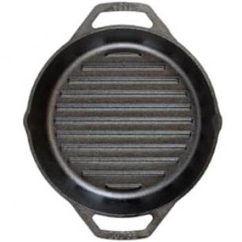 Lodge 30 cm Cast Iron Round Deep Grill Pan with Two Handles