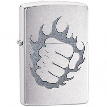 Zippo Mechero, diseño de puño de Fuego, Tatuaje, Resistente, Cubierto de Cromo