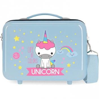 Neceser de Viaje Roll Road Little Me Unicornio Rígido ABS Adaptable a Trolley Azul