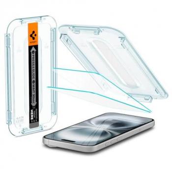 Protector de Pantalla Cristal Templado Spigen Glas.tR EZ Fit para iPhone 15 Plus - Set de 2 Unidades