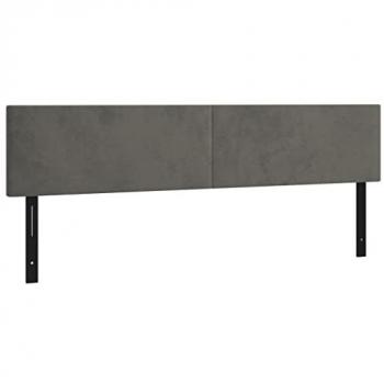 Cabeceros 2 unidades de terciopelo gris oscuro 80x5x78/88 cm