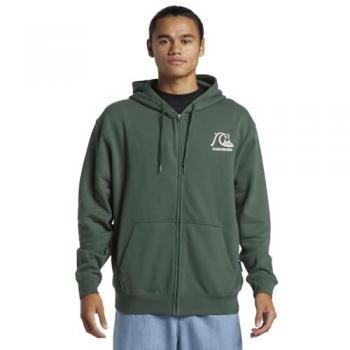 Sudadera con Capucha y Cremallera Quiksilver para Hombre Modelo Graphic - Verde - Tamaño M