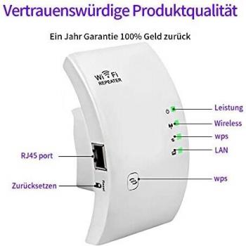 SOOTEWAY Repetidor WiFi, 300Mbps Extensor WiFi, Amplificador WiFi 2.4GHz con Repertidor/Ap Modo y la función WPS, Amplificador Señal de Red WiFi con Puerto Ethernet e Interfaz de Alimentación