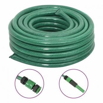Conjunto de manguera de jardín con accesorios verdes 0,75 30 m PVC