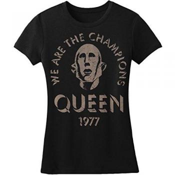Queen Women's Metallic T-Shirt - We Are The Champions - ROCK OFF Large