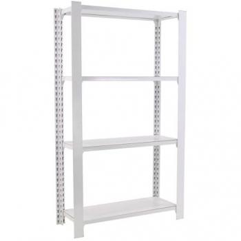 Estantería Simon Rack Librería Oficina 1500x900x400 mm, 4 Alturas, Bandejas Madera, Estilo Industrial, Blanco - OFFICLICK 4/400 WOOD I.M. BLANCO/BL
