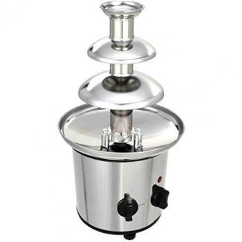 vidaXL Fuente Chocolate Eléctrica Acero Inoxidable Plateada Fondue 3 Niveles