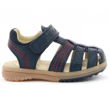 Sandalias de Niño KICKERS 349506-10 PLATINIUM 10 MARINE, sandalias de piel Platinium KICKERS® azul oscuro liso