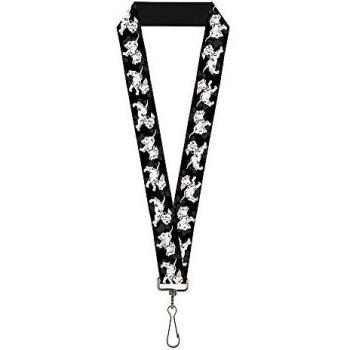 Buckle-Down Lanyard-1.0-Dalmatians Running/Paws Black/Gray/White/Bla Llavero, Multicolor, Talla única Unisex Adulto
