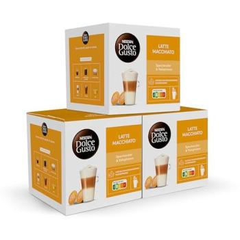 Cápsulas de Café Nescafé Dolce Gusto Latte Macchiato - 48 Cápsulas Originales (3 x 16)