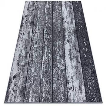 Moqueta Antideslizante Wood Madera Tablero Gris 200x200 cm