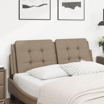 Cabecero de cama acolchado de 140 cm en cuero sintético color cappuccino