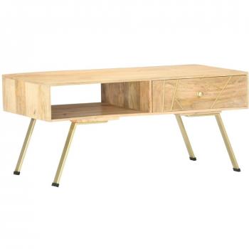 Mesa baja de madera maciza de mango 95x50x42 cm