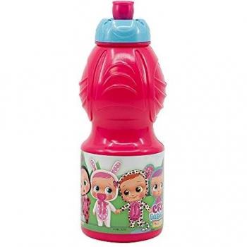 Cry Babies | Botella De Agua Infantil Con Cierre Antifugas | Cantimplora Reutilizable Para Niños Con Tapón Anti Goteo - Libre De Bpa - 400 Ml