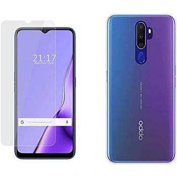 Pack 2 En 1 Funda Gel Transparente y Protector de Cristal Templado para Oppo A9 2020