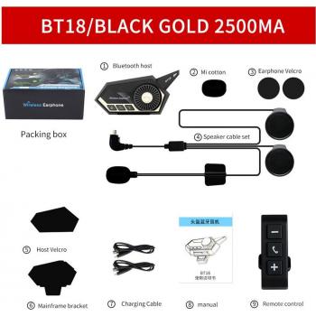 Auriculares inalámbricos Bluetooth 5.0 estéreo con manos libres para casco de motocicleta Hifi modelo BT-18