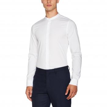 ONLY & SONS Onsalfredo Ls Manderine Shirt Noos, Camisa para Hombre, Blanco