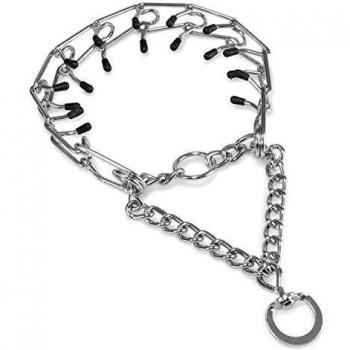 Arquivet Collar de castigo de metal y goma para perros con púas - Collar adiestramiento para perros - Collar metálico perros - Collar paseo perros - 55 cm/3,5 mm