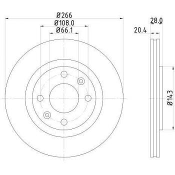 HELLA 8DD 355 102-051 Disco de freno - 52511PRO - revestido