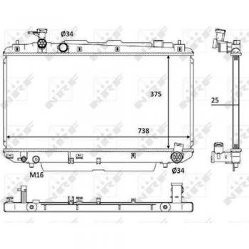 Radiador de Refrigeración del Motor NRF 58645 para Toyota RAV4 II SUV