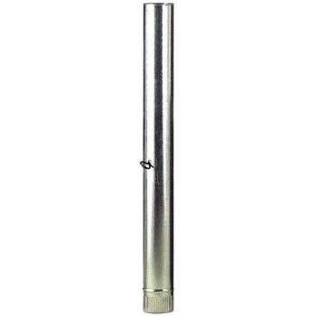 Tubo estufa galvanizado de 110mm con llave 100 cm