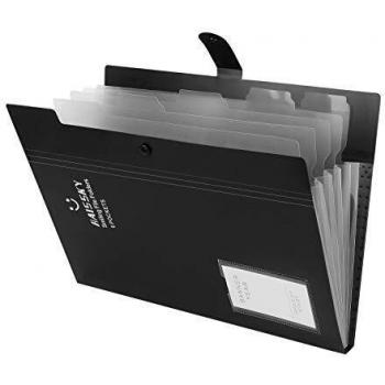 HAISSKY Carpeta Clasificadora Archivador A4 Organizador Documentos Plastico Extensible Portátil Organizador Documentos para Herramientas Escolares y de Oficina, 6 Bolsillos