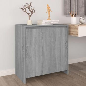 Aparador de madera contrachapada moderno 70x41x75 cm, mueble de almacenaje para salón, buffet, armario auxiliar y armario de almacenamiento en color gris Sonoma