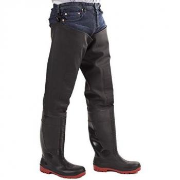Amblers Safety Rhone Thigh High Wader Boots - Black/Red Size 9