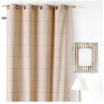 Cortinas Linder JULIETTE CARREAU negras efecto lino 135x260 cm