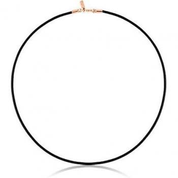Gargantilla TOUS Chokers de Cuero en color negro de 0,2 cm con cierres en plata vermeil rosa