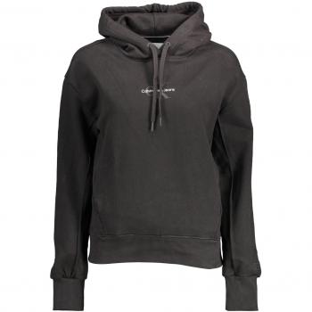 Calvin Klein Black Cotton Logo Hooded Sweatshirt for Men - Size XL