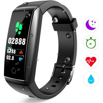 Pulsera de Actividad Inteligente Pantalla a Color Impermeable IP67 Pulsómetro con Monitor de Ritmo Cardíaco Monitor de Actividad Podómetro Monitor de Calorías y Sueño Fitness Tracker