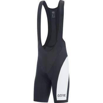 Gore Wear C3 Optiline Pantalón Corto Tirantes, Hombre, Negro/Blanco, M