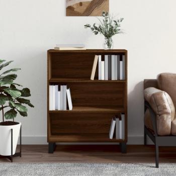 Estantería de madera de ingeniería 69,5x32,5x90 cm, mueble de almacenaje de salón, buffet para salón, armario auxiliar, armario de almacenamiento en roble marrón