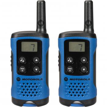 Motorola TLKR T41 - Walkie-Talkie con alcance de 4 km y 8 canales, color azul